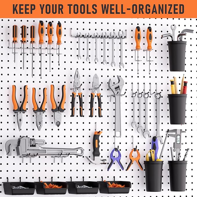 INCLY 280PCS Upgraded Pegboard Accessories Organizer Kit, Peg Board Hooks - Image 7