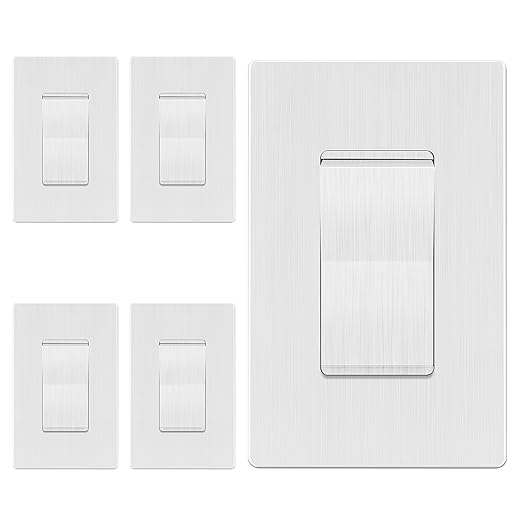 LIDER Brushed White Minimalist Design Decorator Switch by LIDER