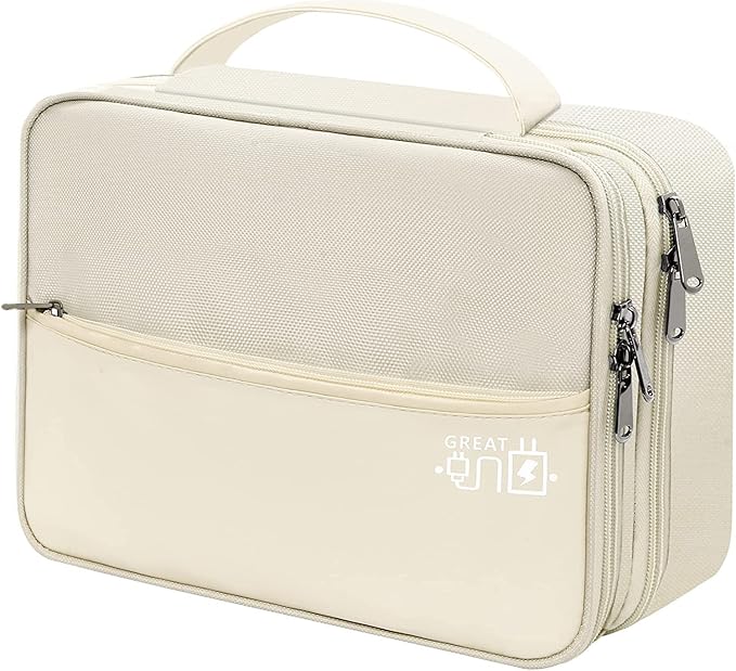 Electronics Travel Organizer, Double Layer Cable Organizer Bag Waterproof by OLIVIALIVING