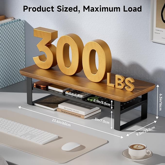 NestNeat Monitor Stand Riser, 24 Inch Computer Monitor Stand - Image 2