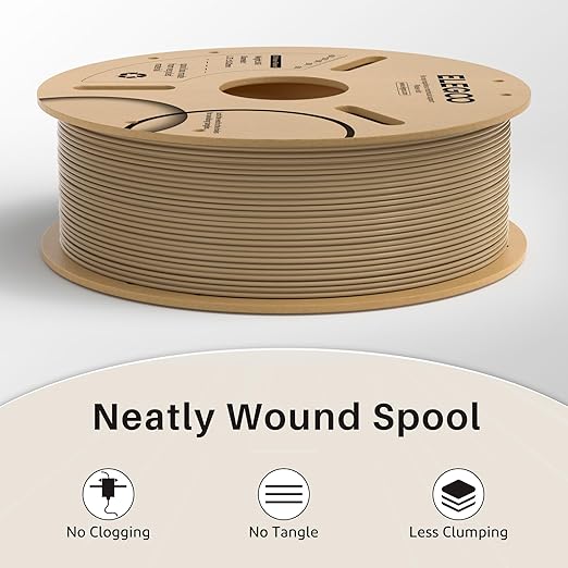 ELEGOO Wood PLA Filament 1.75mm 1KG, Real Wood Fibers Filled 3D Printer - Image 5