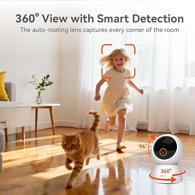 xpai Indoor Camera Wireless, 3K Indoor Camera No Subscription, 360° Motion - Image 5