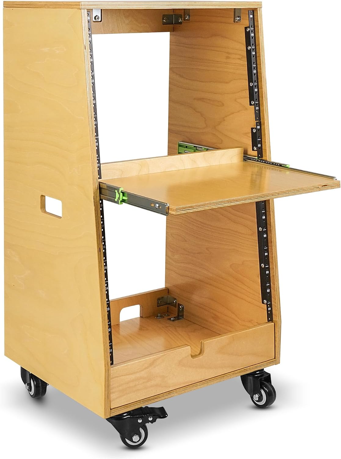 Sound Town DIY Slanted 16U Studio Rack,