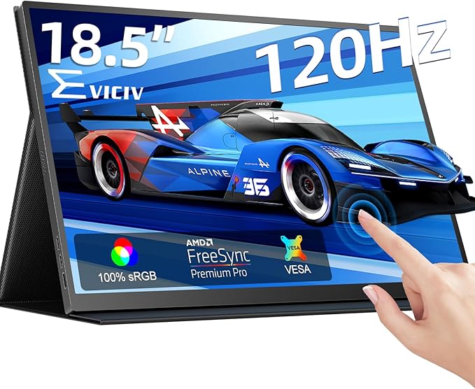 EVICIV 18.5” Portable Monitor Touchscreen | 120Hz 1ms Gaming Monitor | 400Nits by EVICIV