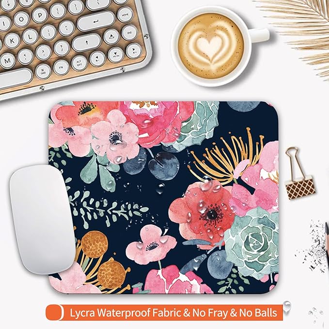 Armanza Square Mouse Pad Pink Flower, Personalized Premium-Textured Custom - Image 3