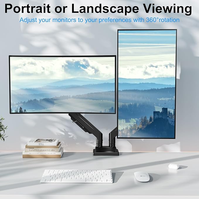 ErgoFocus Dual Monitor Mount for Screens up to 43", Heavy Duty Ultrawide Dual - Image 4