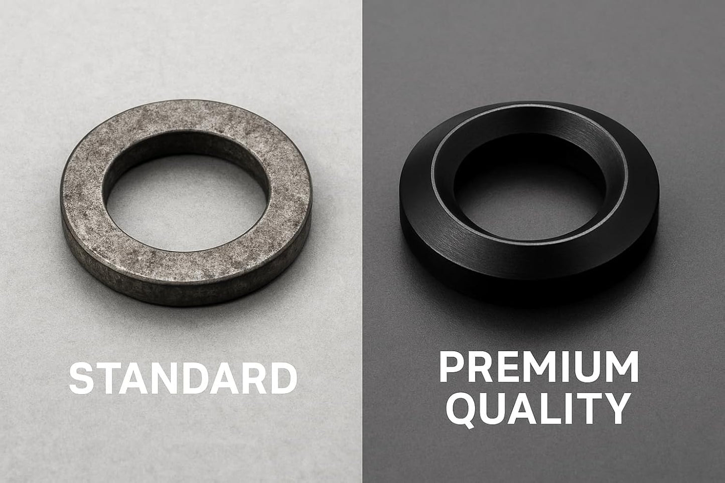 1/2x28 Crush Washer for .223 5.56, 5 Pack, Black Oxide Steel | Single use conical washer for 1/2x28 threads. Compresses under torque to seat the mating part square