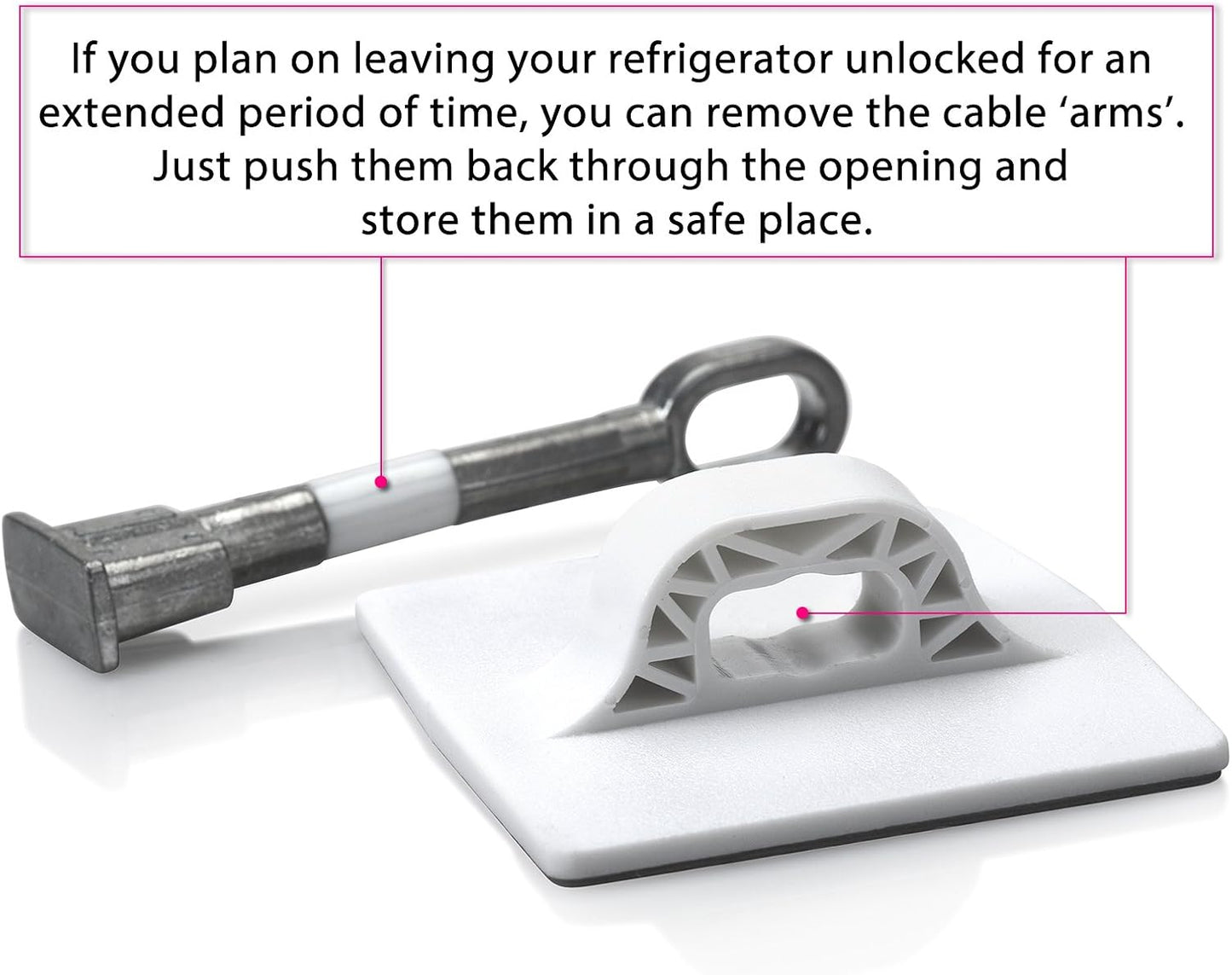 Refrigerator Door Lock with Padlock - White