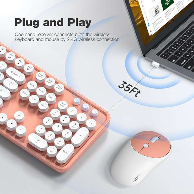 MOFII Wireless Keyboard and Mouse Combo, Computer Full Size 2.4G Plug and Play - Image 2