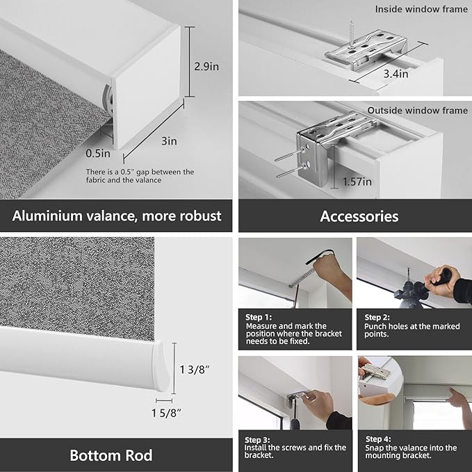 ZSTARR Motorized Smart Blind for Window, Automatic Blackout Roller Shade - Image 4