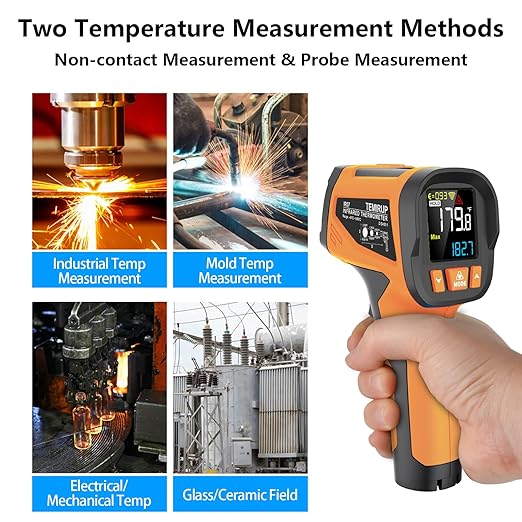 TEMIRUP Infrared Thermometer High Temperature Gun -40℉ to 1922℉, 30:1 Pyrometer - Image 8