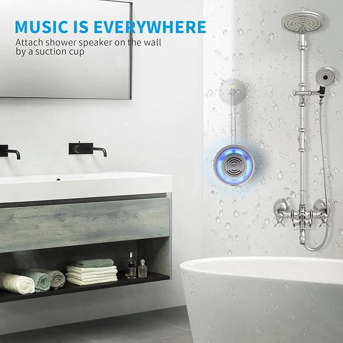 Okjew Bluetooth Shower Speaker, IP67 Waterproof Wireless Speaker - Image 8