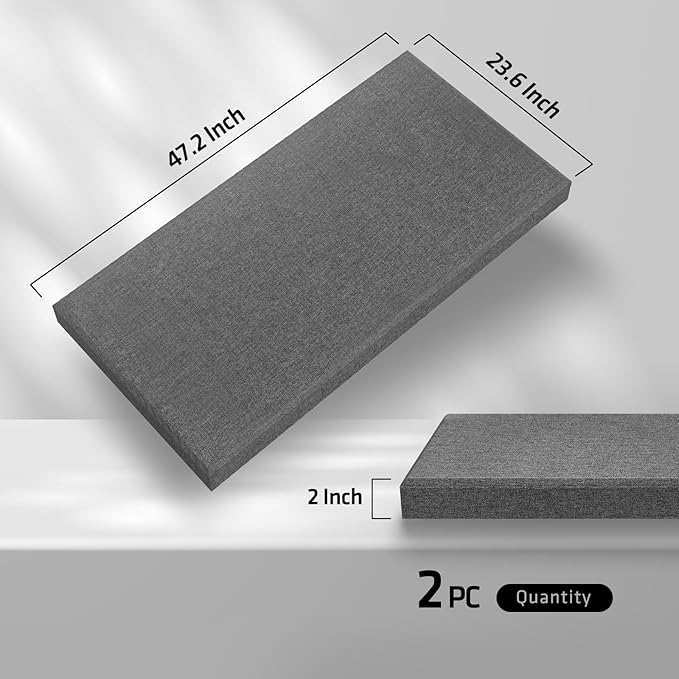 UMIACOUSTICS 2 PCS Acoustic Panel, 47.2" x 23.6" Fiberglass Sound Proof Wall - Image 2