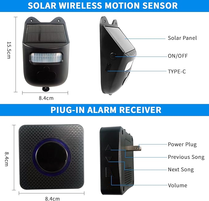 Qumox Solar-Powered Driveway Alert System - Image 5