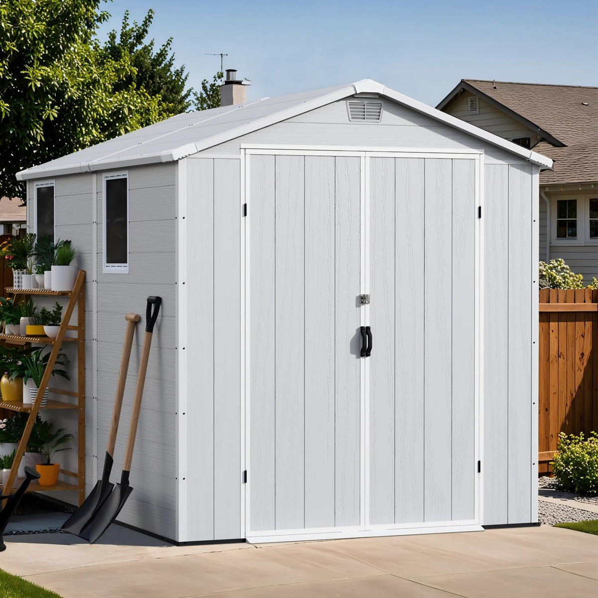 patiowell 6x8 ft resin outdoor storage shed with, main product view