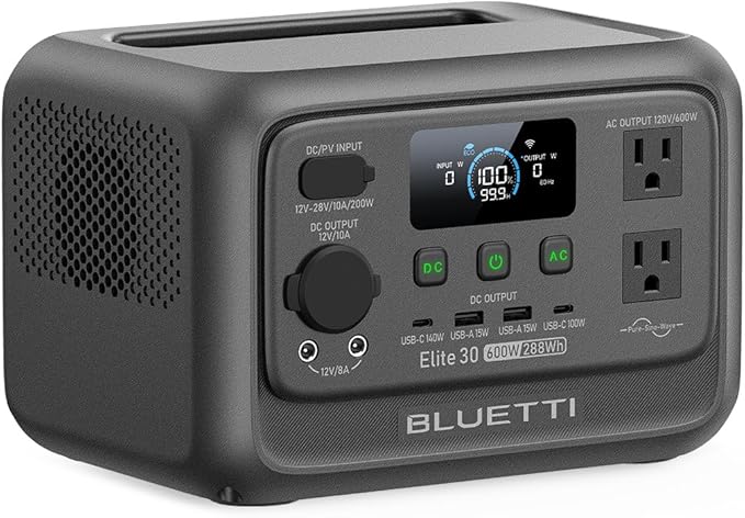 BLUETTI Elite 30 V2 Portable Power Station 600W, 288Wh LiFePO4 Battery by BLUETTI