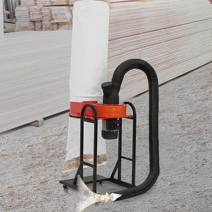 VEVOR 1.5 HP Dust Collector, 716 CFM, Portable Vortex Dust Collector, - Image 8