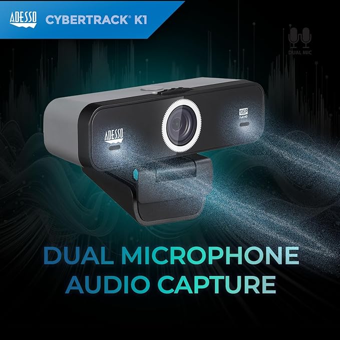 Adesso CyberTrack K1 1080P Full HD Fixed Focus USB Webcam - Image 5