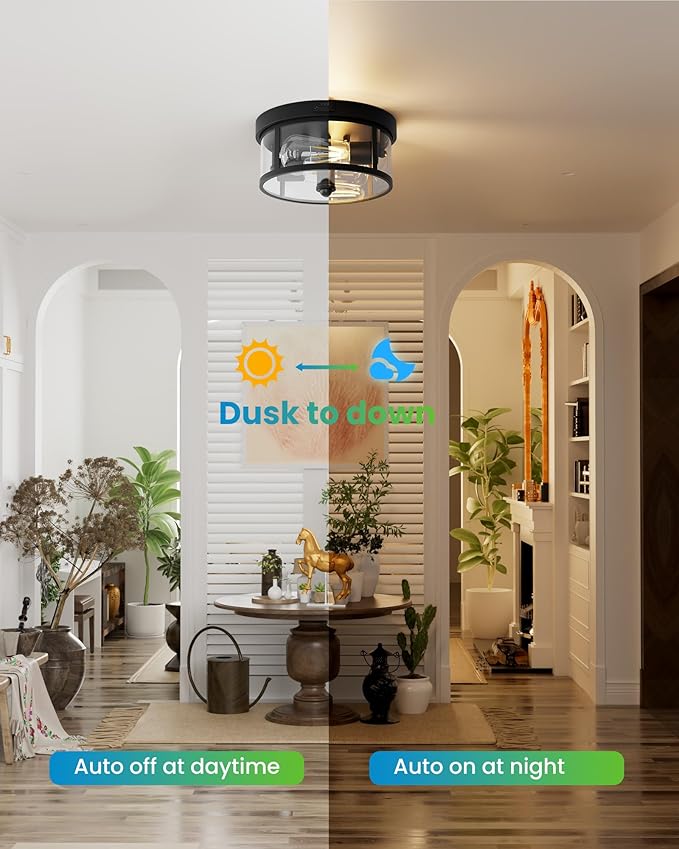 Craftersmark 2Pack Outdoor Flush Mount Ceiling Light 12.5In - Image 4