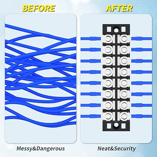 Joinfworld Terminal Block 25A 600V Dual Row Screw Terminal Strip - Image 5