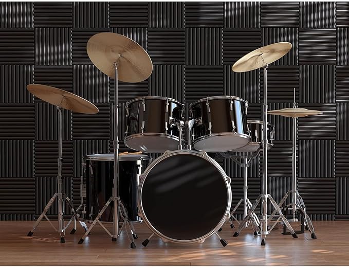 JBER 12 Pack Acoustic Foam Panels, High Desnsity Studio Soundproofing Wedges - Image 2