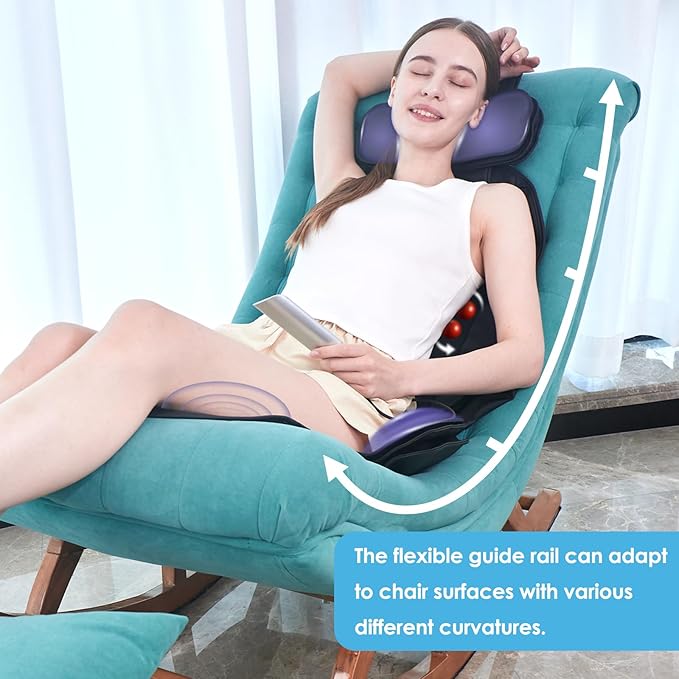 Shiatsu Massage Cushion with Heat, Kneading Massager with Vibration, Seat - Image 2