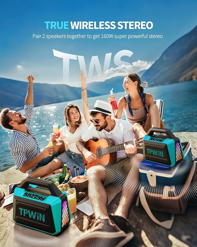 TPWIN Powerful 80W Outdoor Bluetooth Speaker: IPX6 Waterproof, 20H Playtime - Image 7