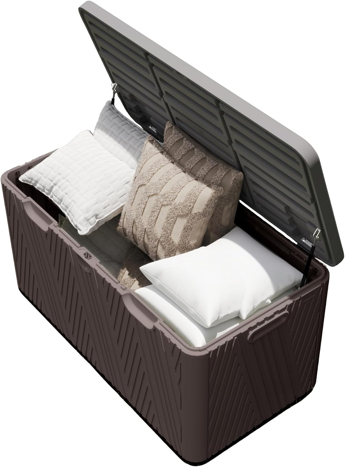 kingdura 110 gallon outdoor storage box, waterproof resin, main product view