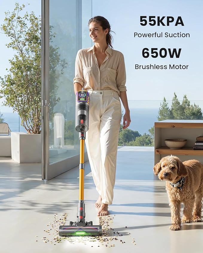 Cordless Vacuum Cleaner, 55KPa 650W 65Mins Vacuum Cleaners - Image 2
