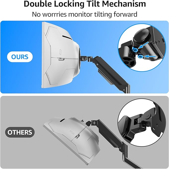 MOUNTUP Heavy Duty Monitor Arm for 49 inches, 44 lbs Curved Screens, Ultrawide - Image 4