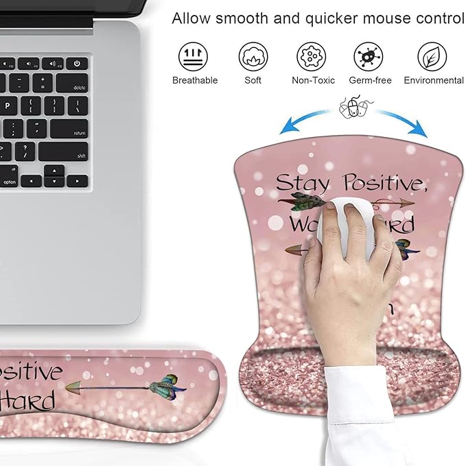 Mouse Pad Wrist Support and Keyboard Wrist Rest Set - Image 2