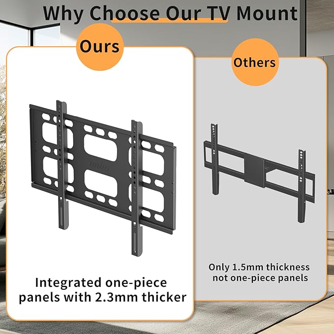 unho Heavy TV Wall Mount for 40-86 Inch TVs up to 220 lbs, Wall Mount tv - Image 5