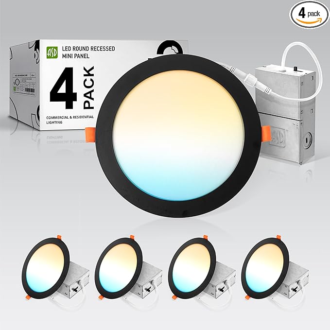 ASD 4 Pack 8 Inch LED Recessed Light 20W, 5 CCT 2700K-5000K CRI90+, IC Rated by ASDLightingCorporation