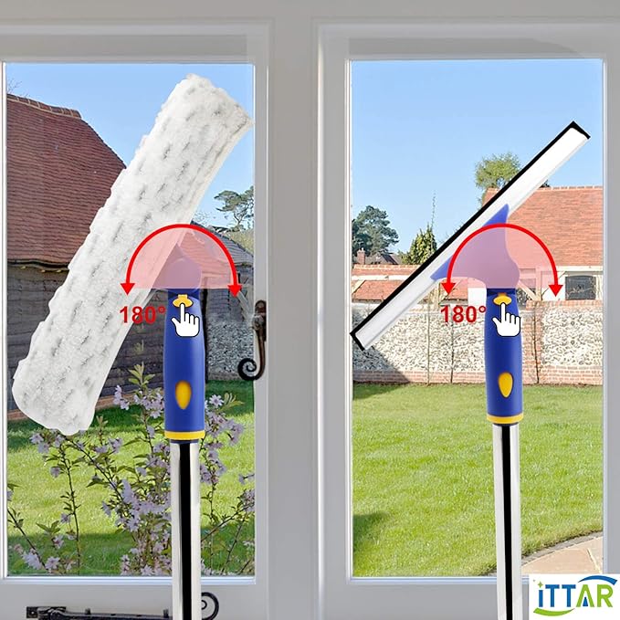 ITTAR Rotatable Window Cleaning Kit, Window Cleaner Squeegee - Image 2