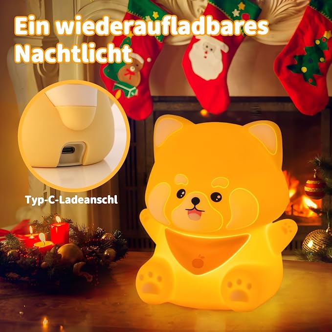 Rytinazzz Red Panda Night Light, 50-Hour Battery & Pat Control, Squishy - Image 2
