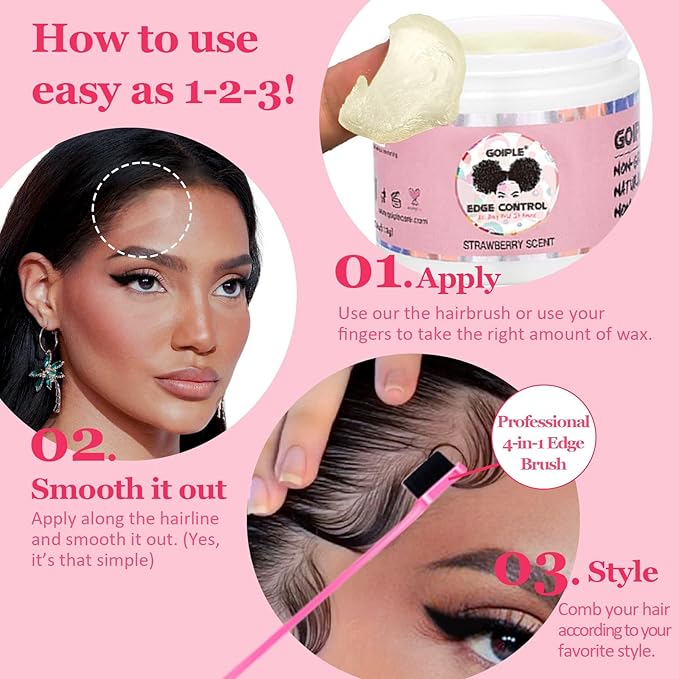 Goiple Edge Control Wax for Women Strong Hold Non-greasy Edge Smoother - Image 5