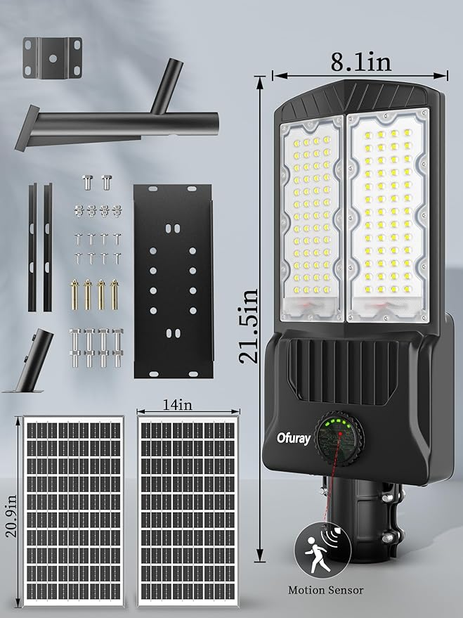Ofuray OL-11000W Solar Street Lights Outdoor, Parking Lot Lights Commercial - Image 6