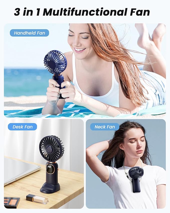 coldSky Portable Handheld Fan, 4000mAh Battery Operated Fan - Image 2