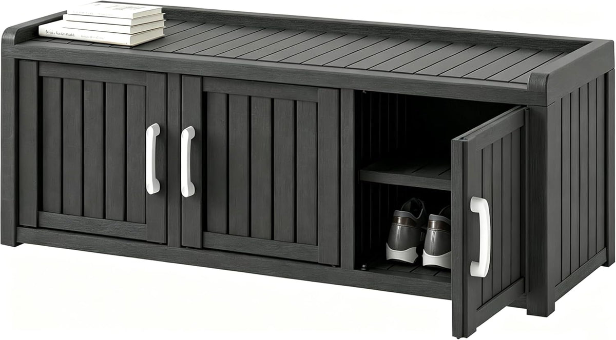 outdoor shoe bench, waterproof uv-resistant indoor resin shoe, main product view