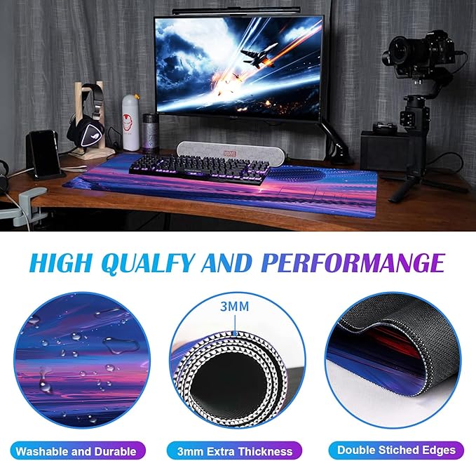 Anime Landscape Mouse Pad, Oversized Gaming Desk Pad, Space Planet Computer - Image 4