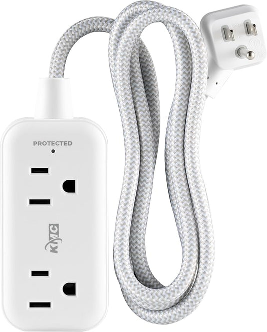 KMC 2-Outlet Mini Surge Protector Power Strip, 1 USB-C & 2 USB-A Ports by KMC