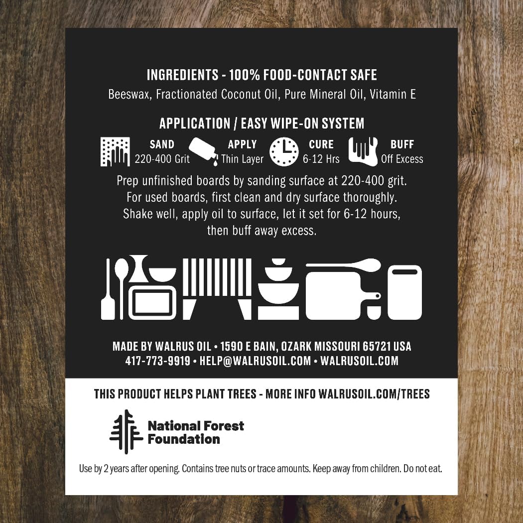 WALRUS OIL - Cutting Board Oil and Wood Butcher Block Oil, 16 oz Jug, Food-Safe
