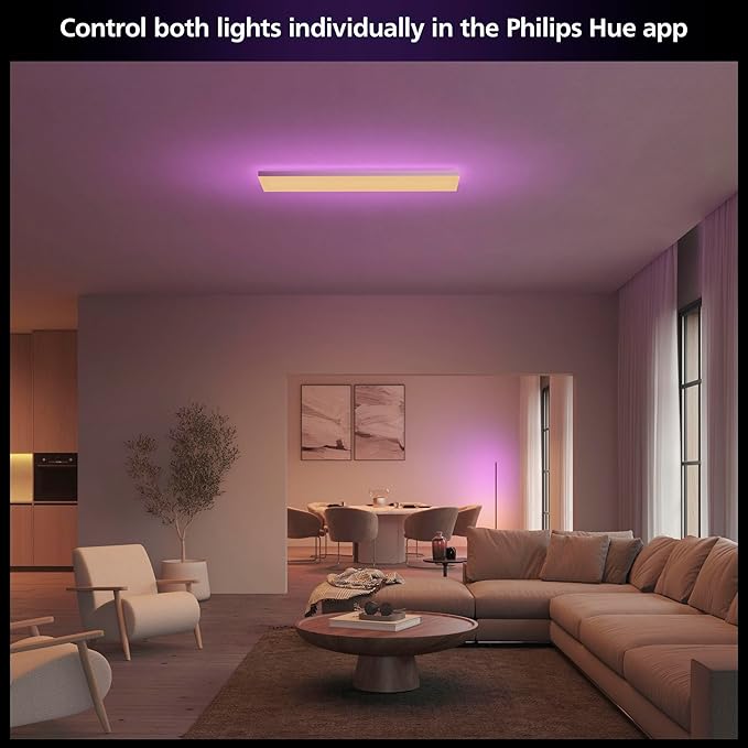 Philips Hue Datura Smart Ceiling Panel White & Color Light, Voice Control - Image 4