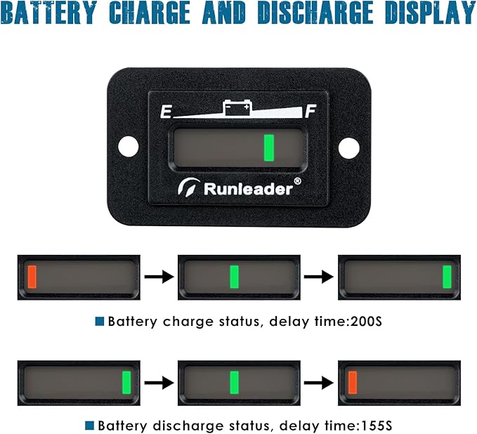 Runleader LED Battery Level Monitor, Charge and Discharge Display- Only Suitable - Image 3