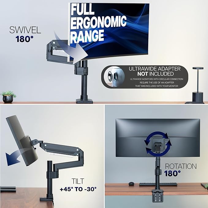 VIVO Premium Aluminum Tall Extended Monitor Arm - Image 7