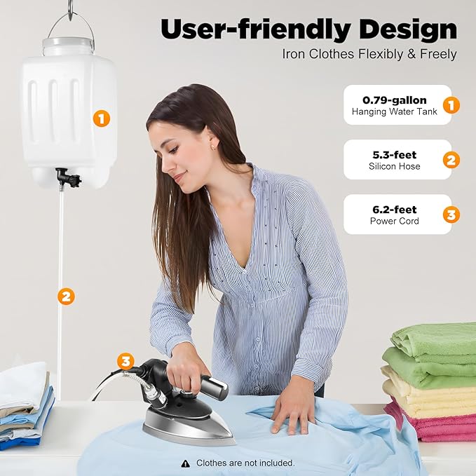 Industrial Gravity Feed Steam Iron 1200W Commercial Electric Iron - Image 4