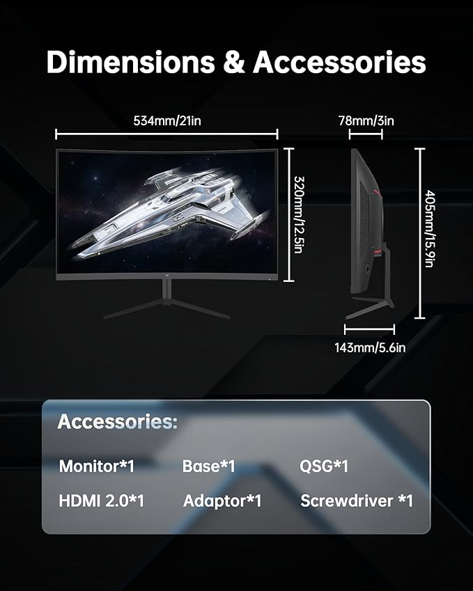 KTC 24 Inch Curved 240Hz Gaming Monitor, FHD 1500R Curved Computer Monitor 1080P - Image 8