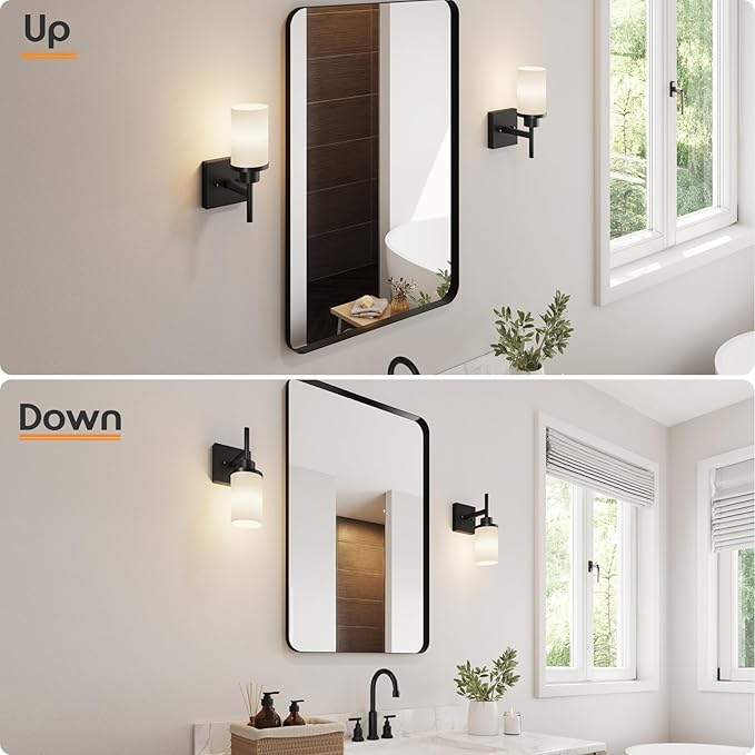 AONEON Wall Light Fixtures Matte Black Bathroom Vanity Lights Over Mirror - Image 3