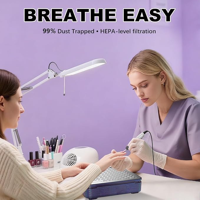 Nail Dust Collector | 1000PA Nail Fan Dust Collector | 10 Speed Levels | Low - Image 2