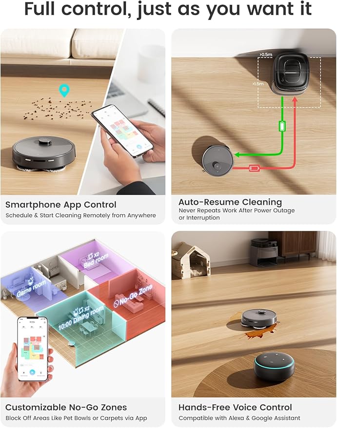 Lefant M3 Max Robot Vacuum, Robot Vacuum and Mop, 20000Pa Suction, Anti-Tangle - Image 9
